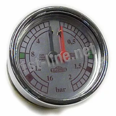 Elektra 02218035 Dual Pressure Gauge- Chrome/Chrome