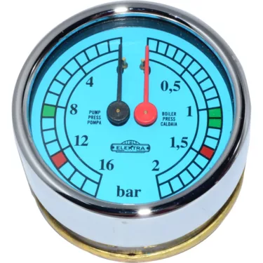 Elektra 02904014 Dual Pressure Gauge- Ocean Blue