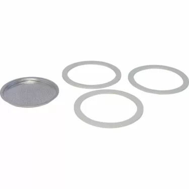 Frabosk 3 Gaskets + 1 Filter Set for 12  Cups  Espresso Coffee Maker
