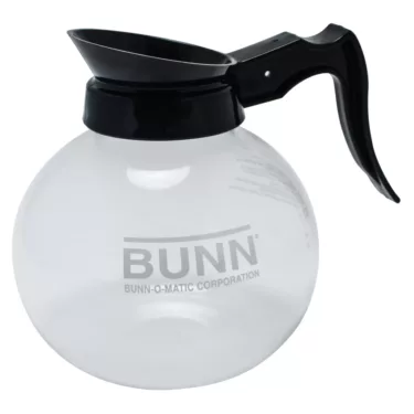 Bunn Glass Coffee Decanter, 12 cup, 64 oz., Black Handle