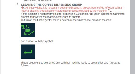 Photo of App Screen for Grouphead Cleaning