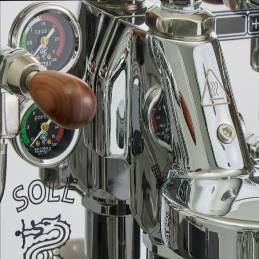 Picture of Bezzera Grouphead with new Bezzera logo on gauges